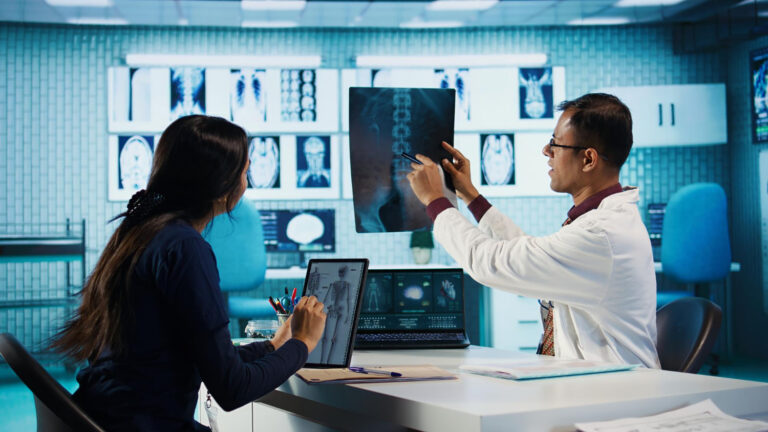 Radiologist performing CT guided biopsy in Islamabad with diagnostic imaging