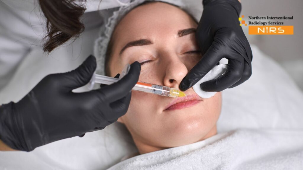 Illustration showing non-surgical pain management as modern alternatives to opioids, highlighting NIRS-guided therapies, minimally invasive treatments, improved patient comfort, reduced reliance on medications, and faster recovery.