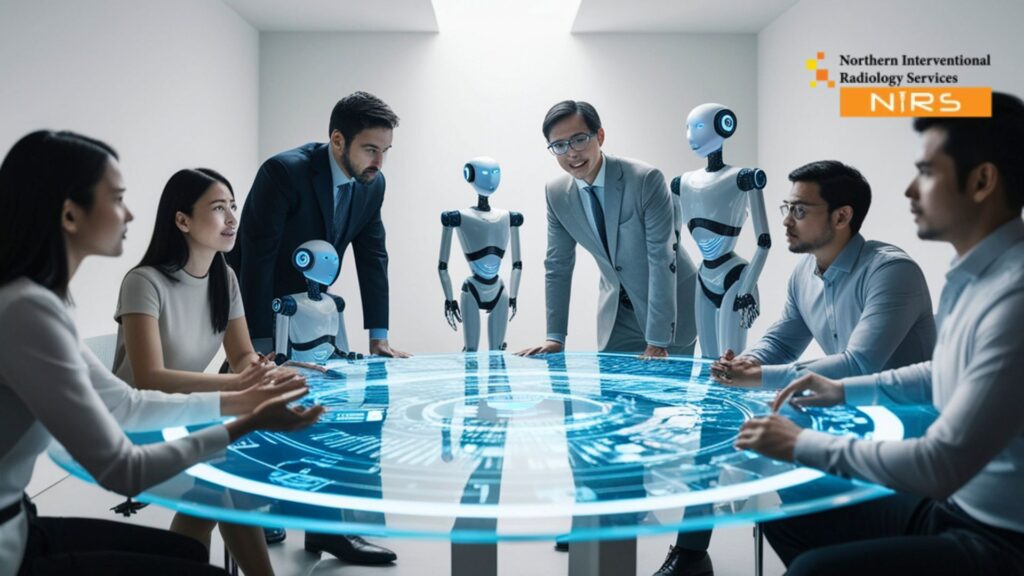 Illustration showing the future of AI in personalized cancer treatment at NIRS, highlighting AI-driven diagnostics, treatment planning, NIRS-guided precision therapies, and improved patient outcomes through advanced personalized oncology care.